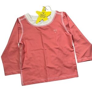 Mon Coeur Baby Girl Rash Guard 12–18M Coral Pink Long Sleeve UPF 50+ NWT Swim